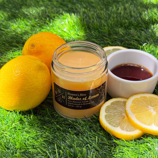 Blades of Lemon Beeswax Candle