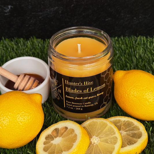 Blades of Lemon Beeswax Candle