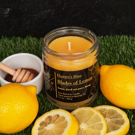 Blades of Lemon Beeswax Candle