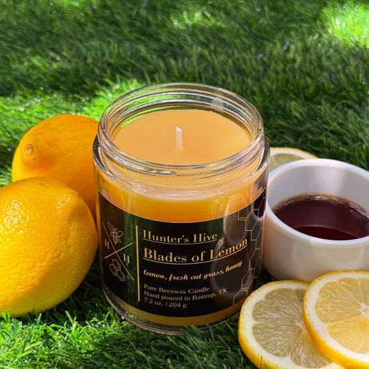 Blades of Lemon Beeswax Candle