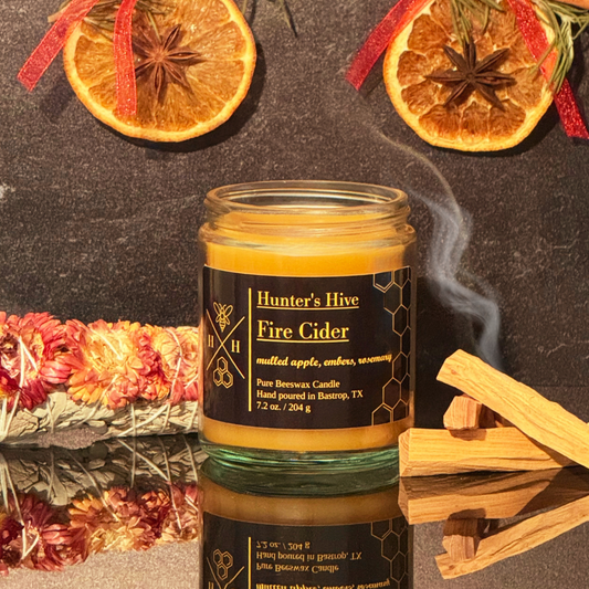 Fire Cider Beeswax Candle