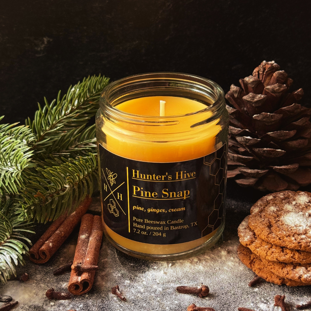 Pine Snap Beeswax Candle