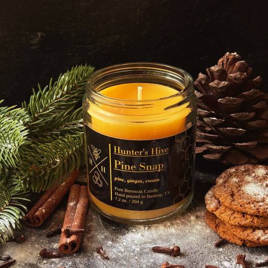 Pine Snap Beeswax Candle