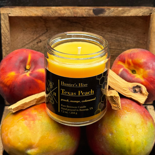 Texas Peach Beeswax Candle