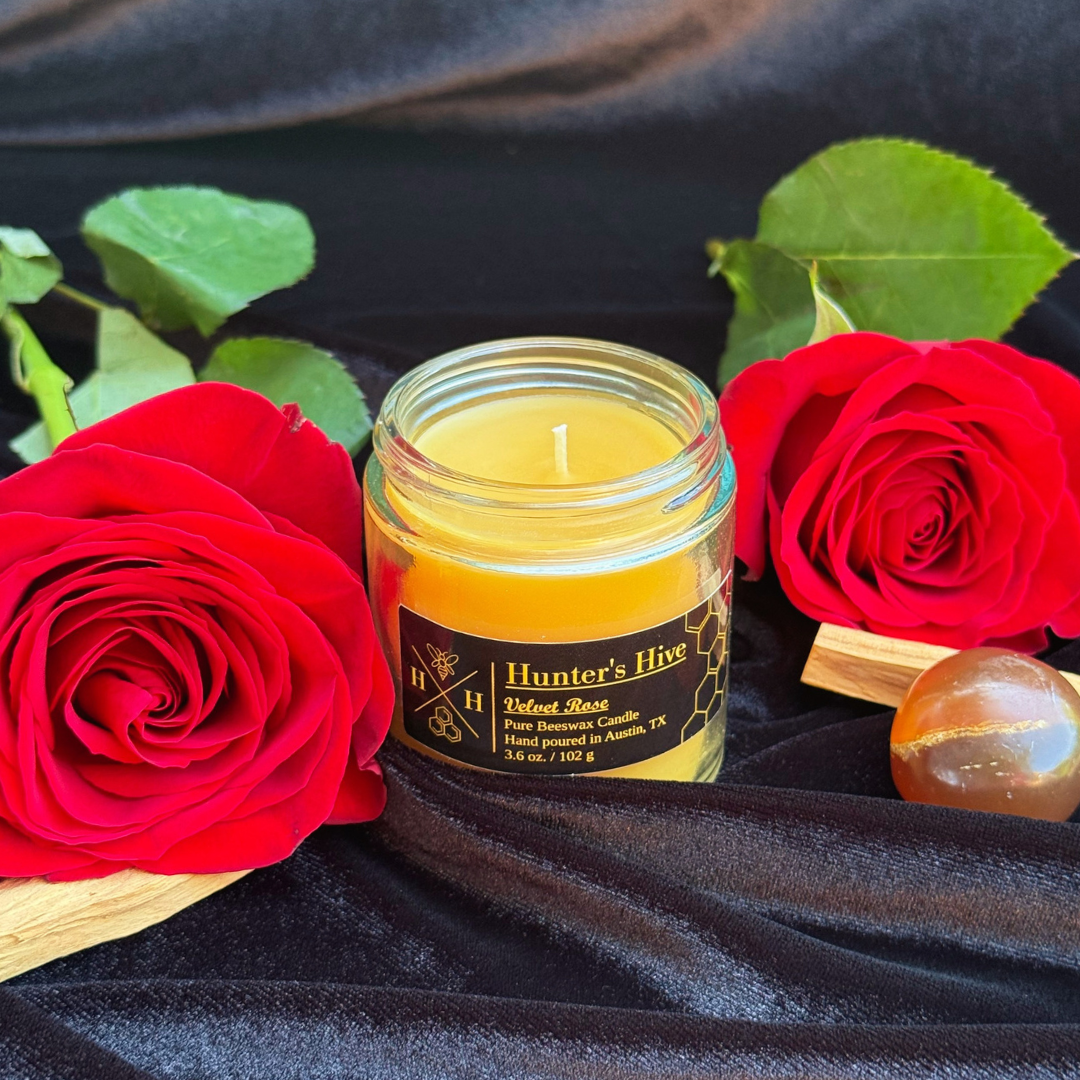 Velvet Rose Beeswax Candle